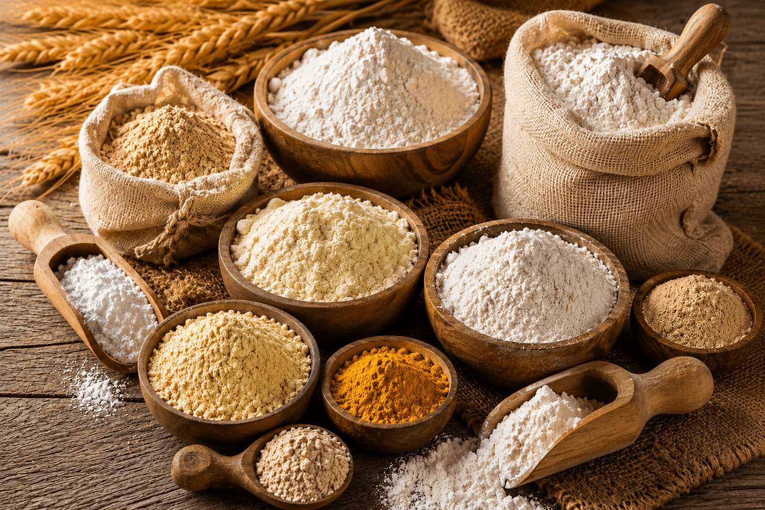 Dry ingredient powders including flour, starch and functional powders for food processing applications.